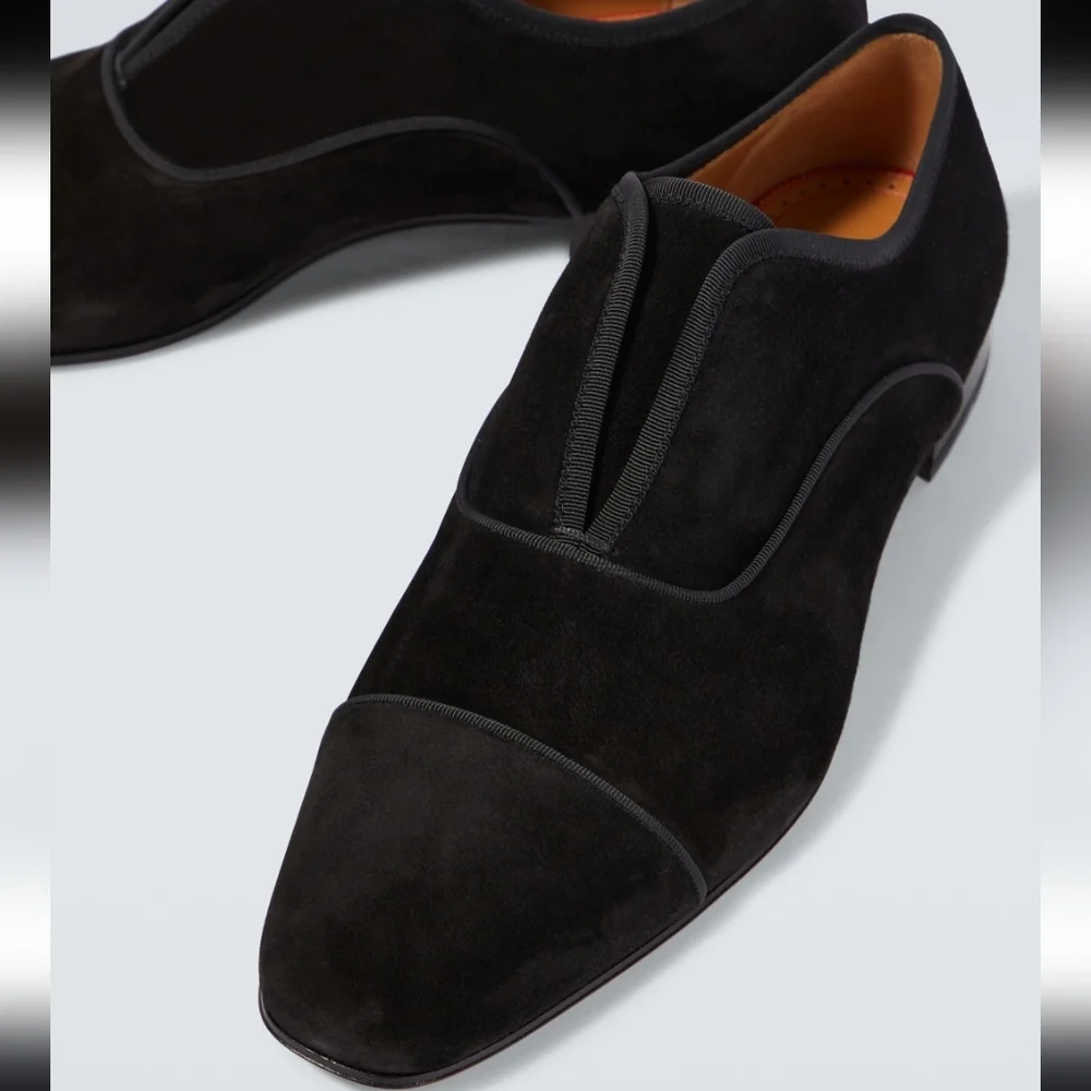 NIB Christian Louboutin Alpha Male Flat Black Shoes Sz 45.5